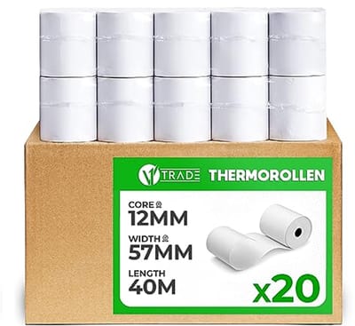 Thermorollen 57 mm x 40 m - Thermisch Papier voor Bonprinters - Kassarollen 20 Stuks