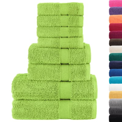 vidaXL - 8-delige - Handdoekenset - SOLUND - 600 - g/m² - appelgroen