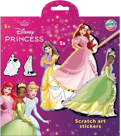 Disney Prinses Scratch Art Kras Kaart – moxy - Met pen - A5 formaat – creatief – kids – Ariel - Assepoester – kraskunst – kleurplezier – kunstproject – educatief – motoriek – knutselen – hobby – schilderen voor kinderen – cadeau – uniek – vrolijk