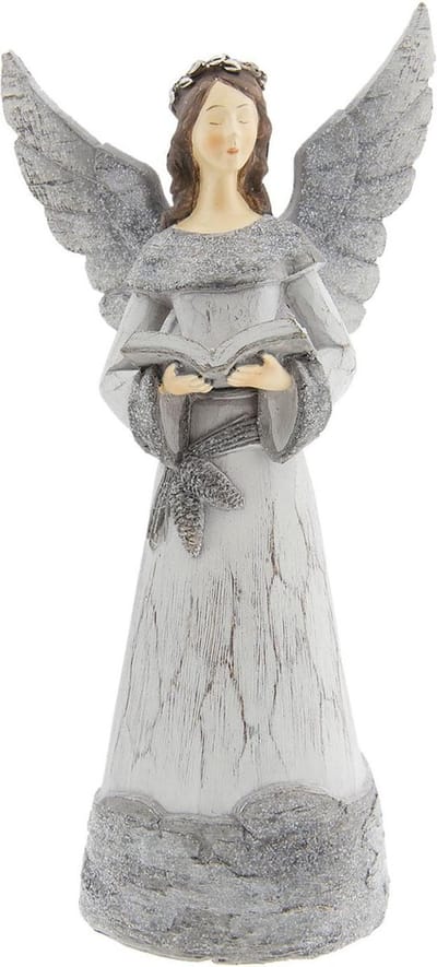 Clayre & Eef Decoratie Beeld 15*11*29 cm Grijs Kunststof Decoratief Figuur Decoratieve Accessoires Woonaccessoires