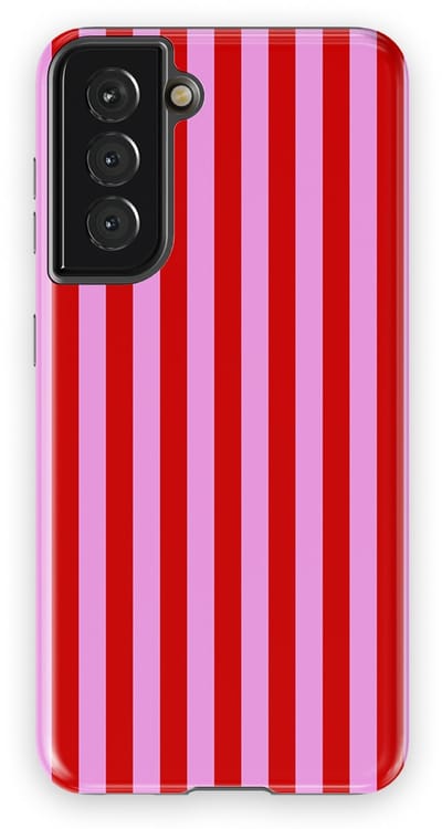 DripCase Gestreept Hoesje Samsung Galaxy S21 | Backcover met Mag | Stripes Motief | Trendy Case Samsung Galaxy S21 met Strepen Candy Stripes