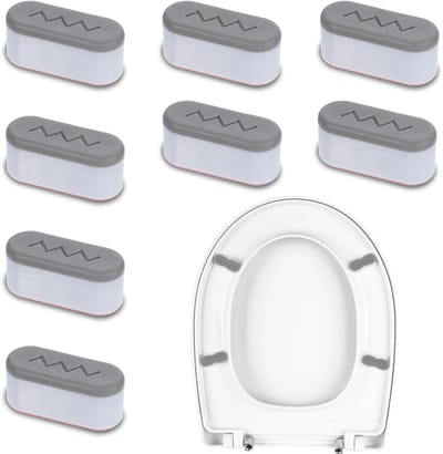 Dailygoody - WC-buffer - Toiletbril Bumpers - Complete Set - Wit en Grijs - Afstandsringen - Geschikt voor Thuis en Kantoor