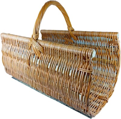 Rieten mand - Hout opslag - Haard hout - Handgeweven product - 50 x 36 cm - Natuurlijk Riet