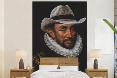 Behang - Fotobehang Willem van Oranje - Adriaen Thomasz - Cowboy hoed - Breedte 170 cm x hoogte 260 cm