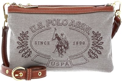 U.S. POLO ASSN. Schoudertas Victoria Double Zip Crossbody Bag Brown Bruine