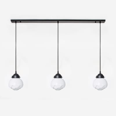 3 x Paeonia lampen aan plafondbalk Moonlight - Art Deco Trade