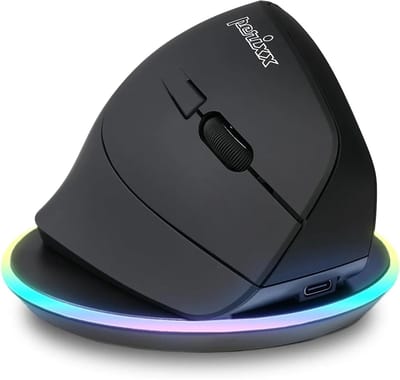 Perixx Perimice-715 II RX NL Ergonomische Verticale Muis – Draadloos – Oplaadbaar – Incl. Charging Pad