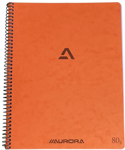 Aurora Spiraal Schrift - Notitieblok - A4 - Gelinieerd - Oranje