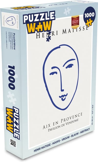 Puzzel Henri Matisse - Hoofd - Vrouw - Blauw - Abstract - Legpuzzel - Puzzel 1000 stukjes volwassenen