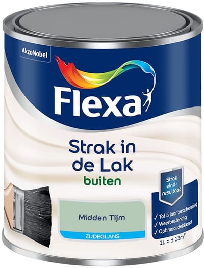 Flexa - Strak In De Lak Buitenlak Zijdeglans - Midden Tijm - Mengverf - 1 L