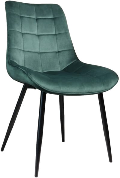 SET DEAL: 4 stuks Eetkamerstoel De Vince donkergroen velvet eetstoel zetel
