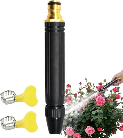 Hogedruk Sproeier - Autowasmondstuk Tuinslang - Tuin en Auto Reinigen - Verstelbaar Lekvrij - 17 cm - Zwart