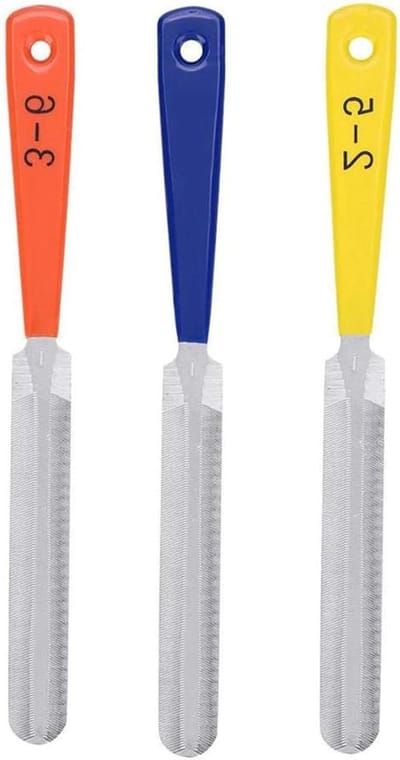 Gitaar Moer Vijl - Reparatie Tool - Snaarinstrument Onderhoud - Roestbestendig Materiaal - 3 Stuks - Veelkleurig