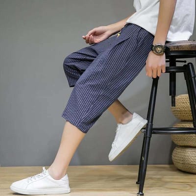 Shorts Homme Été Fins Pantalon 7/8 Extérieur Pantalon de Plage Décontracté Pantalon Court 5XL bleu marine