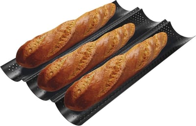 Geperforeerde Broodpan - Stokbrood Bakvorm - Zelf Brood Bakken - Geperforeerd Ontwerp - 38 x 245 cm - Zwart
