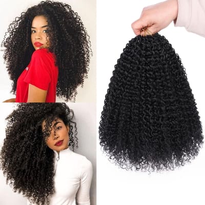 Dailygoods- Haakjes Micro Curly Twist - 12 Inch - 8 Verpakkingen - Zwart - Hoogwaardige Synthetische Vezels - Natuurlijk Kapsel - Haarextensies