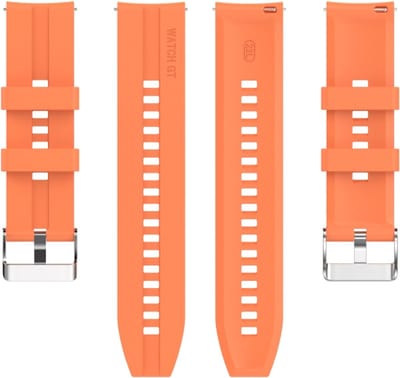 Siliconen bandje - geschikt voor Huawei Watch GT Runner 2 / GT 2(e) 46 mm / GT 3 / 4 / 5 (Pro) 46 mm / Watch 3 (Pro) / Watch 4 (Pro) / GT 6 (PRO) 46mm - oranje