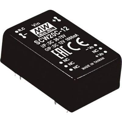 MEAN WELL SCW20A-12 DC/DC-convertermodule 1.666 A 20 W Aantal uitgangen: 1 x Inhoud 1 stuk(s)