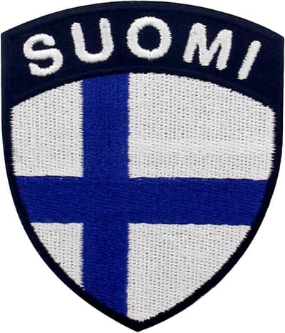 Finland Shield Flag Patch - Geborduurd - Strijk- of Naai Embleem - Perfect voor Kleding - ShopVlot