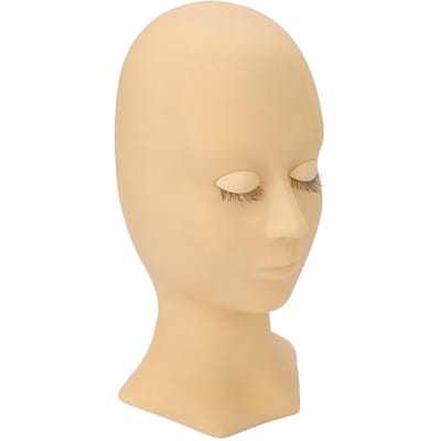 Tête de mannequin pour cils Haute simulation Élastique Lavable Silicone souple Mannequin d'entraînement au maquillage beige