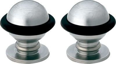AMIG Deurstopper/deurbuffer - 2x - D22mm - inclusief schroeven - mat rvs