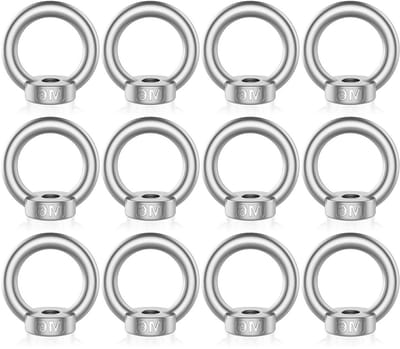 RVS Ringmoeren M6 - 12 Stuks - Duurzame Oogmoeren voor Tillen en Ophangen Binnen en Buiten