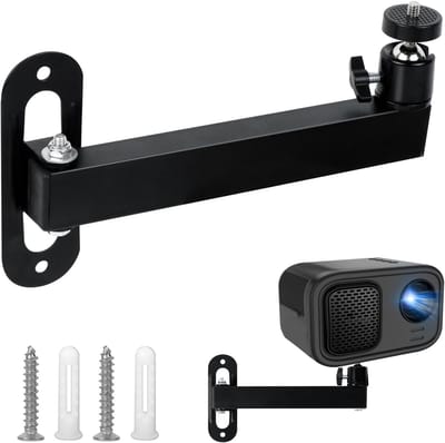 SnelShoppen - Projector Wandbeugel, Verstelbare Projector Houder met 360 Graden Rotatie, Metaal Projector Steun voor Thuisbioscoop, Kantoor, Speelkame