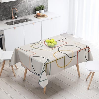 Nappe Géométrique Abstraite 1 pièce Décoration de Fête Résistante Table de Salle à Manger Restaurant Café Nappes 140X200cm 100x140cm