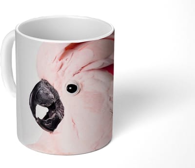 Mok - Koffiemok - Kaketoe - Roze - Dieren - Natuur - Mokken - 350 ML - Beker - Koffiemokken - Theemok