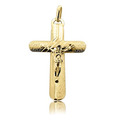 Juwelier Zwartevalk - 14 karaat gouden kruis hanger met met Jezus - 14.101.129