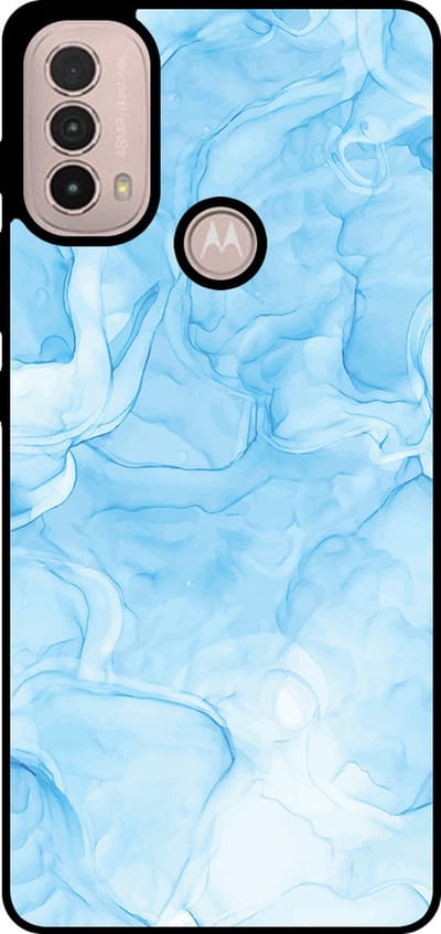 Smartphonica Telefoonhoesje Geschikt voor Motorola Moto E30 / E40 met marmer opdruk - TPU backcover case marble design - Lichtblauw geschikt voor Motorola Moto E30;Motorola Moto E40