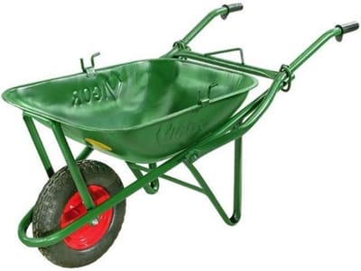 Kruiwagen - Transportwagen - Zware Lasten Vervoeren - Frame van Gelakt Staal - 90 Liter Inhoud - Groen