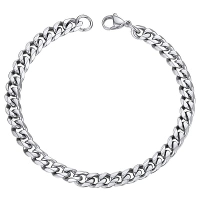 Fako Bijoux - Schakelarmband Gourmet - Cubaanse Schakel Armband - Cuban Link - Armband Staal - RVS - 7mm - 16cm - Zilverkleurig