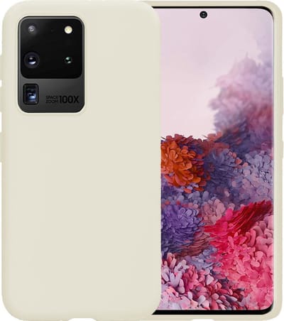 Hoesje - Geschikt voor Samsung Galaxy S20 Ultra - Sterk & Shockproof - Siliconen Case - Hoes Cover - Telefoonhoes - Wit