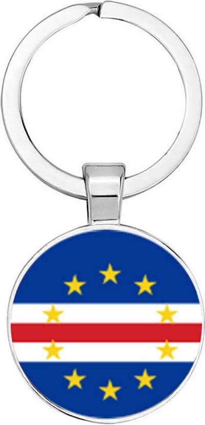 Akyol - Kaapverdië vlag Sleutelhanger - kaapverdië - iemand die houdt van reizen - vakantie - landen - vlag - reizigers - cadeau - geschenk - gift - kado - verassing - 2,5 x 2,5 CM