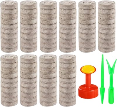Zaailing Pellets - Potgrond Blokken - Planten Kweken - Snel Uitvouwbaar - 3 cm - Bruin