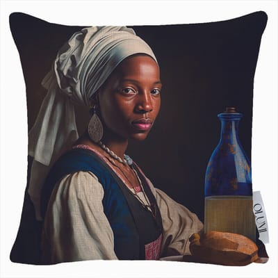 OLUMI Sierkussen 45x45 cm – Het Melkmeisje – Johannes Vermeer – Decoratief Kussen – Woonkamer / Bank