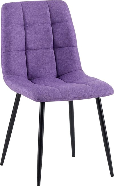 CLP Antibes Eetkamerstoel - Zonder armleuning - Metaal frame - Stof/purper