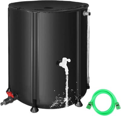 Regenton Opvouwbaar - Water Sto Tank - Regenwater Verzamelen - Lekvrije Steunstructuur - 200L - Zwart