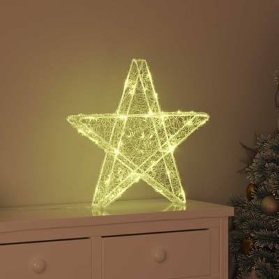 vidaXL - 3D - Ster - 50 - LED's - Warmwit - 55 - x - 53,5 - x - 10 - cm - Acryl