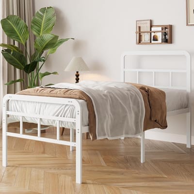 SolidKeus - Bed Frame 90 x 200 cm met Hoofdeinde en Minimalistisch Ontwerp