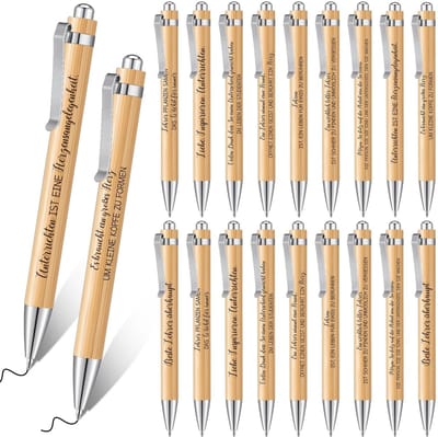 Dailygoody - Bamboestiften - Inspirerende Citaten - Perfect Cadeau - Zwart - Houten Balpen - Schrijven - Voor Leraren en Medewerkers