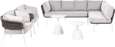 ROBELLA - Loungeset 7-zits - Beige - Aluminium