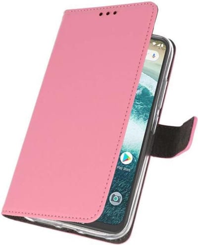 Booktype Telefoonhoesjes - Bookcase Hoesje - Wallet Case - Geschikt voor Moto One - Roze