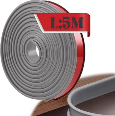 Meubelrand Bescherming - Randafwerking Tape - Meubels Beveiligen - Zelfklevend TPE Materiaal - 5 meter - Grijs