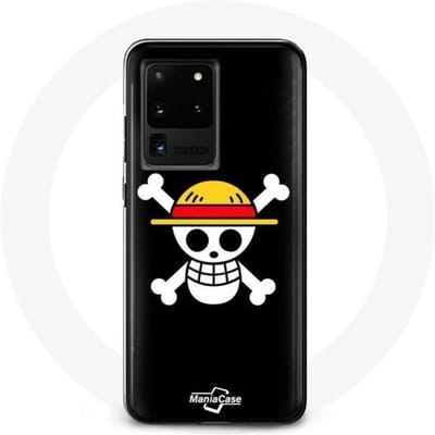 Hoesje voor Samsung Galaxy S20 Ultra One Piece Manga Skull Zwarte Achtergrond zwart