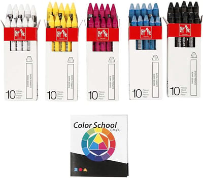 CARAN D’ACHE Neocolor II, L: 10 cm, dikte 8,5 mm, diverse kleuren, 5x10 stuk