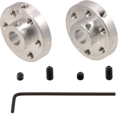 universele aluminium montagehub voor 1/4 inch (6,35 mm) as, M3 gaten (2-pack) Pololu 1994