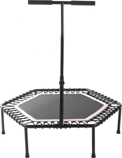 Gorilla Sports Fitness Trampoline - Roze - ø 100 cm - Met verstelbaar handvat