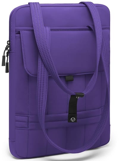 Dailygoods - HYZUO 15-16 Inch Puffy Laptophoes Gewatteerde Handtas voor MacBook Pro 15/16, 15" 15,6" Dell/HP/Lenovo/Asus/Acer Notebook Chromebook, Dames Slanke Schoudertassen Werkdag Hoesje, Middernachtpaars